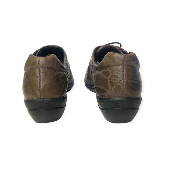 Romika Cassie Slip On Sneaker Size EU 39 US 8-8.5 Brown Crinkle Leather Comfort - Picture 9 of 11